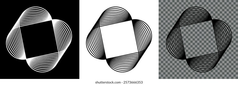 Geometric сircle shape, minimalist geometric shape decoration, element and form, dynamic lines transition, trendy contemporary minimalist style