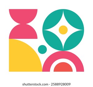 Geometric Shape mixed artistic abstract modern composition