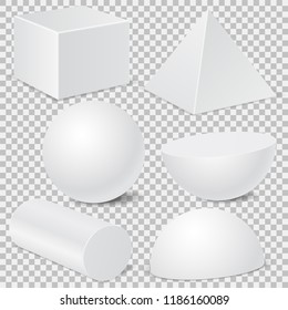 Geometric shape mockup set. 3d templates isolated. Vector illustration