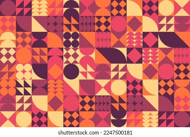 Geometric shape mosaic pattern background