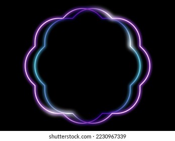Geometric  shape neon frames luxury line vector illustration