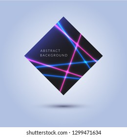Geometric shape with neon lines on the background. Vector illustration.