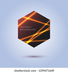 Geometric shape with neon lines on the background. Vector illustration.