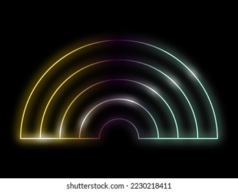 Geometric shape neon luxury line vector illustration