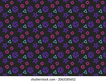 geometric shape neon tone seamless pattern isolated on dark background ep42