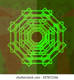 Geometric shape on abstract background, vector illustration.