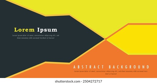 Geometric shape orange, yellow and black combination banner Background Design. Graphic Design Element with identical concept, Vector Eps 10