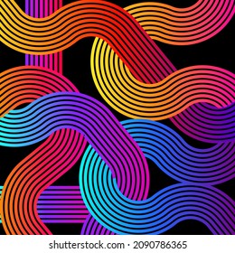 Geometric Shape Parallel Of Lines. Vector. Colorful