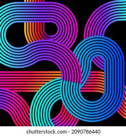 Geometric Shape Parallel Of Lines. Vector. Colorful