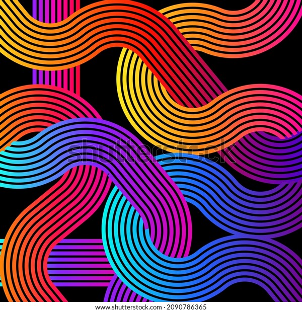 geometric shape\
parallel of lines. vector.\
Colorful