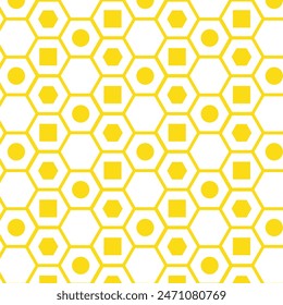 Geometric shape pattern collections. circles and hexagons used for this patterns. print ready.