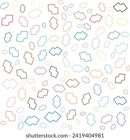 Geometric shape pattern isolated on white background colorful vector illustration