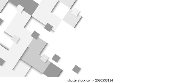 Geometric shape pattern with shadow. Modern White abstract vector Background.