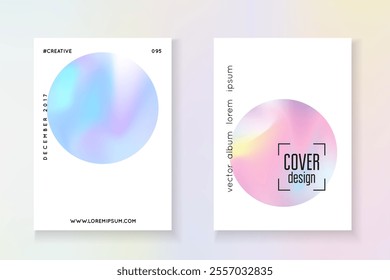 Geometric Shape. Pearlescent Pattern. Fashion Banner. Colourful 90s Template. Holograph Foil. Digital Effect. Purple Minimalist Label. Blue Geometric Shape