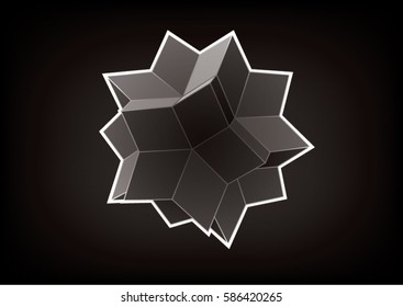 Forma geométrica das pirâmides para desenho gráfico no fundo preto