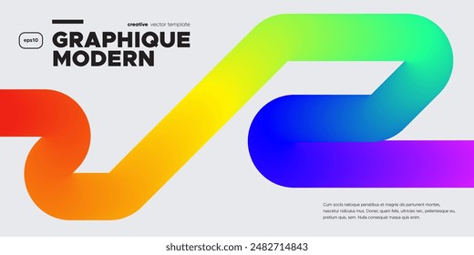 Geometric shape with Rainbow colors. Vector illustration.