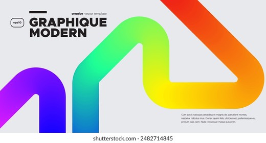 Geometric shape with Rainbow colors. Vector illustration.