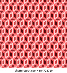 Geometric shape from red cubes vector image