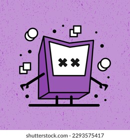 Geometric shape robot flat cartoon illustration. Suitable for web landing pages, poster, sticker and mascot.