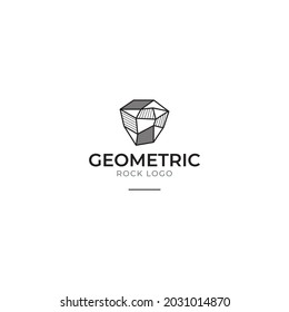 Rock de forma geométrica o logotipo de piedra de forma geométrica