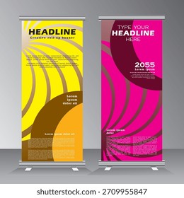 Forma geométrica roll up diseño de Anuncio, Roll up Plantilla de Anuncio con fondo geométrico, Plantilla de Anuncio de Vertical, Vector eps 10