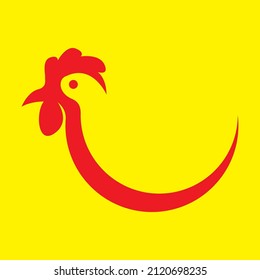 geometric shape rooster logo design, vector graphic symbol icon illustration