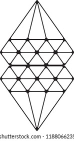 Geometric shape. Sacred geometry abstract symbol. Alchemy element. Philosophy, religion motif on white background. Coloring book page for adults. Vector illustration.