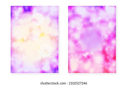 Geometric Shape. Science Dots. Round Multicolor Magazine. Retro Poster. Vibrant Flyer. Minimal Pattern. Purple Space Texture. Hipster Background. Blue Geometric Shape