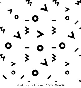 Geometric Shape Seamless Pattern Memphis Style Vector Art Illustration