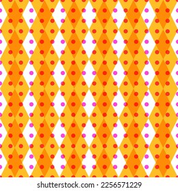 Geometric shape seamless pattern in trendy risograph print style. Vector Modern background for design and card, covers, package, wrapping paper.