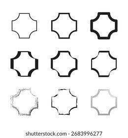 Geometric shape set. Abstract creative symbols. Modern line illustration. Vector graphic collection. EPS 10.