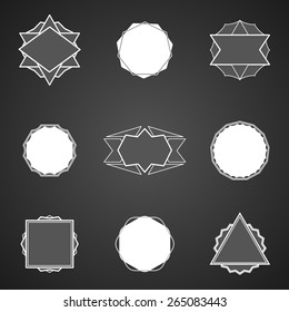 Geometric shape set. Retro vintage backgrounds and logotypes. Vector illustration