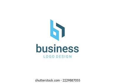 Geometric Shape Simple Monogram initial letter B logo design 