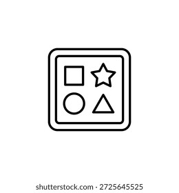 Geometric Shape Sorter Minimal Outline Icon For Early