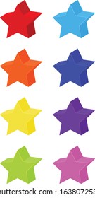 Geometrische Form des Sterns in vielen Farben - Illustration