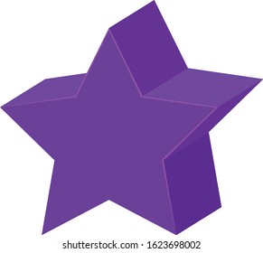 Geometric shape of star in purple illustration