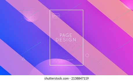 Geometric Shape. Technology Presentation. Digital Element. Bright Page. Gradient Background. Flow Dynamic Flyer. Pink Trendy Layout. Color Landing Page. Magenta Geometric Shape