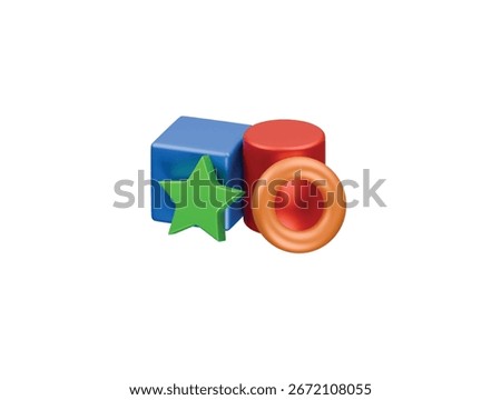 geometric shape toys icon 3d illustration render