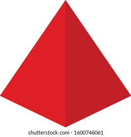 Geometric shape of triangle in red illustration
