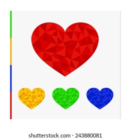 Geometric shape from triangles. Heart - vector illustration.