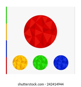 Geometric shape from triangles. Set of circles - vector illustration.