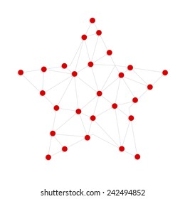 Geometric shape from triangles. Star network - vector illustration.