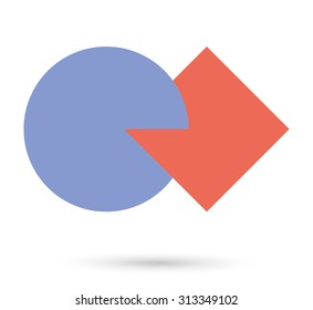 Geometric Shape Vector. Business Corporate Abstract Logo Design . Two Cut and United Triangles .
