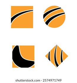 Geometric shape vector icon set