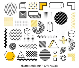 Geometric shape in vintage style. Bright color. Black abstract geometric background. Vector stock illustration. - Shutterstock ID 1795786786