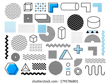 Geometric shape in vintage style. Bright color. Black abstract geometric background. Vector stock illustration. - Shutterstock ID 1795786801