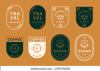 Geometric shaped badge collection vector