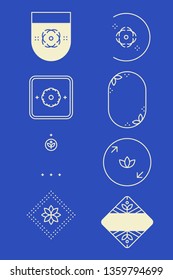 Geometric shaped badge collection vector