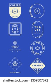 Geometric shaped badge collection vector