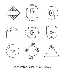 Geometric shaped badge collection vector